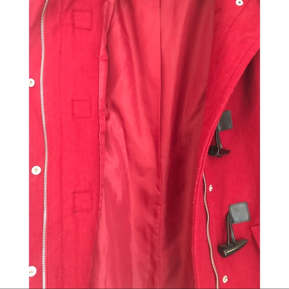 Coldwater Creek Christmas Red Winter Toggle Coat - Picture 4 of 5